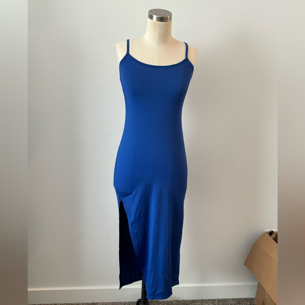 SHEIN Royal Blue Split Thigh Cami Dress - Picture 3 of 5